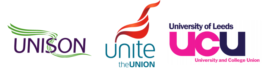 Unison logo, Unite logo, UCU logo